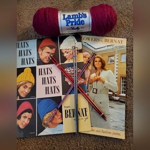 Crochet Knitting Bundle Vintage Bernat Books Needles Lamb Pride